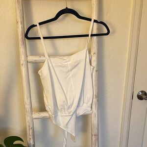 Free People White Camisole Bodysuit Tan Top Size Small